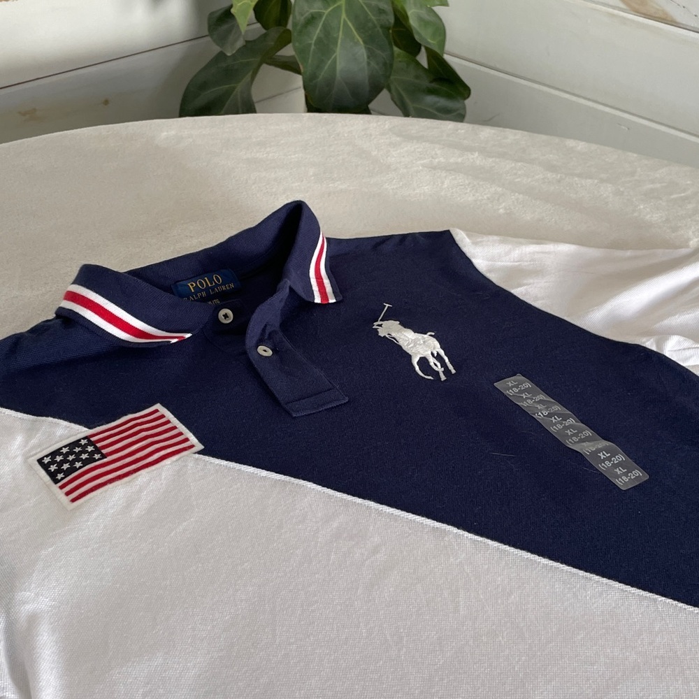 18-20 Polo Ralph Lauren Navy and White Polo Shirt BIG PONY. - Picture 3 of 14